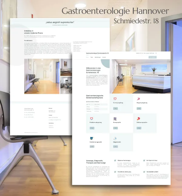 Webdesign für die Gastroenterologie Praxis Schmiedestr. 18 Hannover MItte